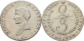 Altdeutsche Münzen und Medaillen
Westfalen-Königreich. Hieronymus Napoleon 1807-1813. 
2/3 Taler 1810 -Clausthal-. AKS 11, J. 16, Kahnt 556.
minima...