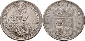Altdeutsche Münzen und Medaillen
Württemberg. Eberhard Ludwig 1693-1733. 
Taler 1694. Stempel von J.D. Daniel. Brustbild im römischen Harnisch mit M...