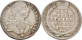 Altdeutsche Münzen und Medaillen
Württemberg. Karl Eugen 1744-1793. 
Kleine Silbermedaille (Silberabschlag vom Dukat) 1776. Stempel wohl von A.R. We...