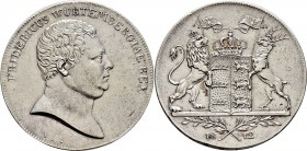 Altdeutsche Münzen und Medaillen
Württemberg. Friedrich II./I. 1797-1806-1816. 
Kronentaler 1812. Kopf mit kurzen Haaren nach rechts. KR 31.1, AKS 3...
