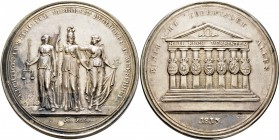 Altdeutsche Münzen und Medaillen
Württemberg. Friedrich II./I. 1797-1806-1816. 
Silberne Steckmedaille 1813 von J.T. Stettner, auf die Schlachten de...