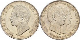Altdeutsche Münzen und Medaillen
Württemberg. Wilhelm I. 1816-1864. 
Doppelter Vereinstaler 1846. Auf die Hochzeit des Kronprinzen Karl mit Olga von...