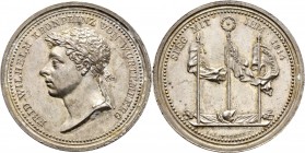 Altdeutsche Münzen und Medaillen
Württemberg. Wilhelm I. 1816-1864. 
Silbermedaille 1814 von J.L. Wagner, auf die Siege in Frankreich. Jugendlicher ...