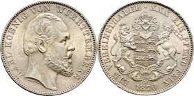Altdeutsche Münzen und Medaillen
Württemberg. Karl 1864-1891. 
Vereinstaler 1870. KR 113.5, AKS 126, J. 85b, Thun 440, Kahnt 592.
besserer Jahrgang...