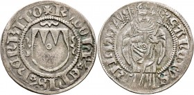 Altdeutsche Münzen und Medaillen
Würzburg-Bistum. Rudolf II. von Scherenberg 1466-1495. 
Schilling o.J. Rechenschild / Hl. Kilian stehend von vorn m...
