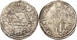 Altdeutsche Münzen und Medaillen
Würzburg-Bistum. Bernhard von Sachsen-Weimar (gest. 1639). 
Batzen, sogen. Salvatorbatzen 1634. Stempel von Conrad ...
