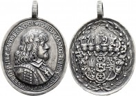 Altdeutsche Münzen und Medaillen
Würzburg-Bistum. Johann Philipp von Schönborn 1642-1673. 
Hochovale Silbermedaille o.J. unsigniert. Brustbild im re...
