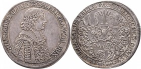 Altdeutsche Münzen und Medaillen
Würzburg-Bistum. Johann Gottfried II. von Guttenberg 1684-1698. 
Taler 1693. Brustbild nach rechts / Dreifach behel...