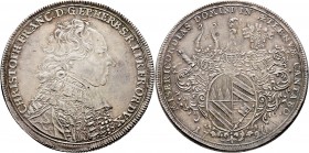 Altdeutsche Münzen und Medaillen
Würzburg-Bistum. Christoph Franz von Hutten 1724-1729. 
Taler 1726. Brustbild im Ornat nach rechts / Dreifach behel...