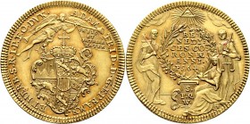 Altdeutsche Münzen und Medaillen
Würzburg-Bistum. Adam Friedrich von Seinsheim 1755-1779. 
Neujahrsgoldgulden o.J. (1757/63). Stempel von J.L. Oexle...