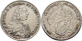 Altdeutsche Münzen und Medaillen
Würzburg-Bistum. Adam Friedrich von Seinsheim 1755-1779. 
Konventionstaler 1764. Stempel von Loos. Brustbild nach r...