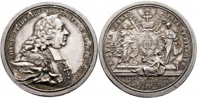 Altdeutsche Münzen und Medaillen
Würzburg-Bistum. Adam Friedrich von Seinsheim 1755-1779. 
Silbermedaille 1755 von F.A. Schega, auf seine Wahl zum F...