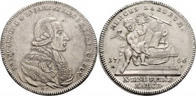 Altdeutsche Münzen und Medaillen
Würzburg-Bistum. Franz Ludwig von Erthal 1779-1795. 
Prämien-Konventionstaler (Zwitterprägung) 1786. Stempel von Ri...