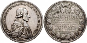 Altdeutsche Münzen und Medaillen
Würzburg-Bistum. Franz Ludwig von Erthal 1779-1795. 
Silbermedaille 1782 von J.V. Riesing, auf die 200-Jahrfeier de...