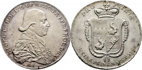 Altdeutsche Münzen und Medaillen
Würzburg-Bistum. Georg Karl von Fechenbach 1795-1802. 
Konventionstaler 1795. Stempel von Riesing. Brustbild nach r...