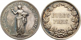 Altdeutsche Münzen und Medaillen
Würzburg-Stadt. . 
Silberne Prämienmedaille o.J. (um 1880) von Drentwett. Ehrenpreis des Fränkischen Gartenbau-Vere...