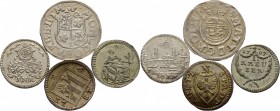 Lots altdeutscher Münzen und Medaillen
4 Stücke: BARBY, Groschen (sogen. Apfelgroschen) 1615 mit Titulatur Kaiser Matthias sowie NÜRNBERG, Kreuzer 17...