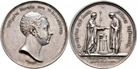 Lots altdeutscher Münzen und Medaillen
2 Stücke: WÜRTTEMBERG. Silbermedaille 1819 auf die Verfassung (40 mm) und mattierte Silbermedaille 1953 auf di...