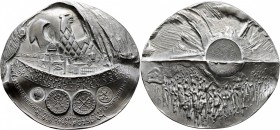 Thematische Medaillen
Güttler, Peter Götz (1939-). . 
Weißmetallmedaille 1999. Auf das 7. Mitteldeutsche Münzsammlertreffen in Potsdam vom 4. bis 6....