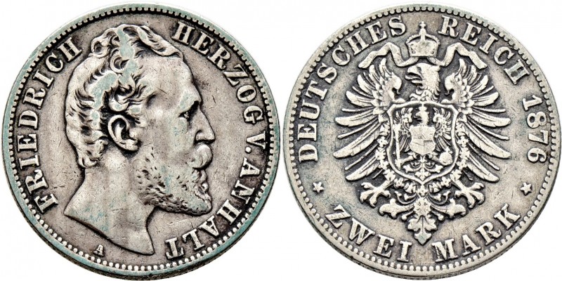 Deutsche Münzen und Medaillen ab 1871
Silbermünzen des Kaiserreiches. ANHALT. F...