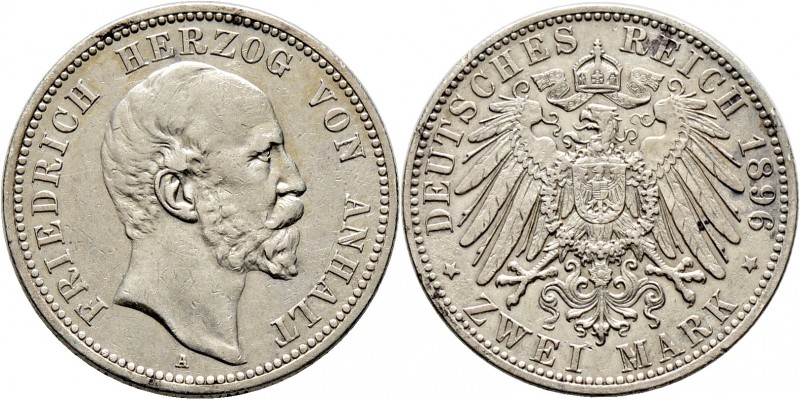 Deutsche Münzen und Medaillen ab 1871
Silbermünzen des Kaiserreiches. ANHALT. F...
