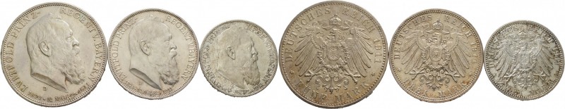 Deutsche Münzen und Medaillen ab 1871
Silbermünzen des Kaiserreiches. BAYERN. L...
