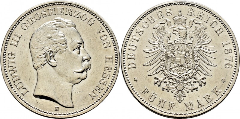 Deutsche Münzen und Medaillen ab 1871
Silbermünzen des Kaiserreiches. HESSEN. L...