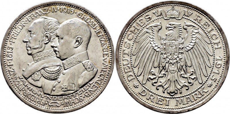 Deutsche Münzen und Medaillen ab 1871
Silbermünzen des Kaiserreiches. MECKLENBU...