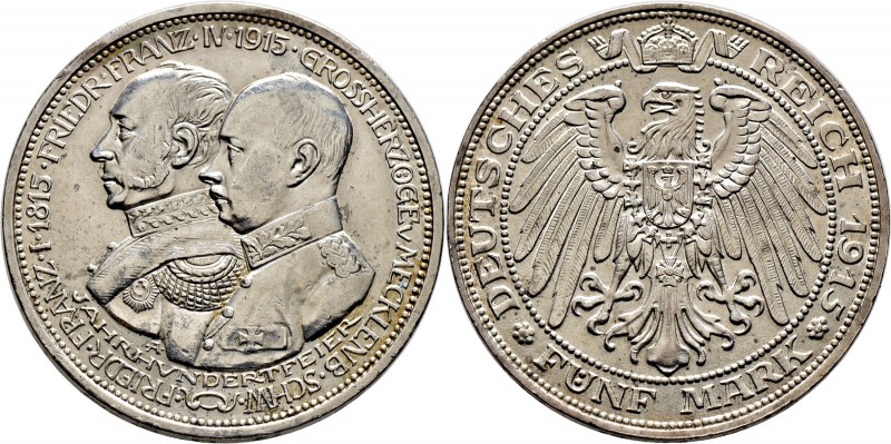 Deutsche Münzen und Medaillen ab 1871
Silbermünzen des Kaiserreiches. MECKLENBU...