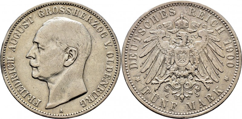 Deutsche Münzen und Medaillen ab 1871
Silbermünzen des Kaiserreiches. OLDENBURG...