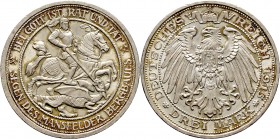 Deutsche Münzen und Medaillen ab 1871
Silbermünzen des Kaiserreiches. PREUSSEN. Wilhelm II. 1888-1918. 
3 Mark 1915 A. Mansfelder Bergbau. J. 115.
...
