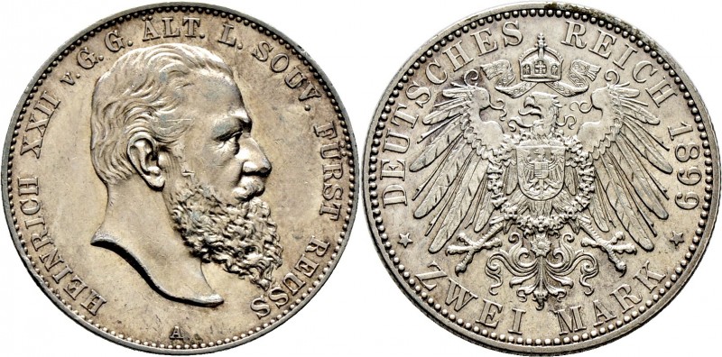 Deutsche Münzen und Medaillen ab 1871
Silbermünzen des Kaiserreiches. REUSS-ÄLT...