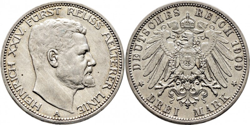 Deutsche Münzen und Medaillen ab 1871
Silbermünzen des Kaiserreiches. REUSS-ÄLT...