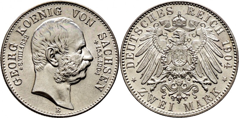 Deutsche Münzen und Medaillen ab 1871
Silbermünzen des Kaiserreiches. SACHSEN. ...