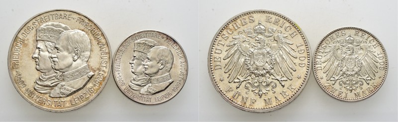 Deutsche Münzen und Medaillen ab 1871
Silbermünzen des Kaiserreiches. SACHSEN. ...