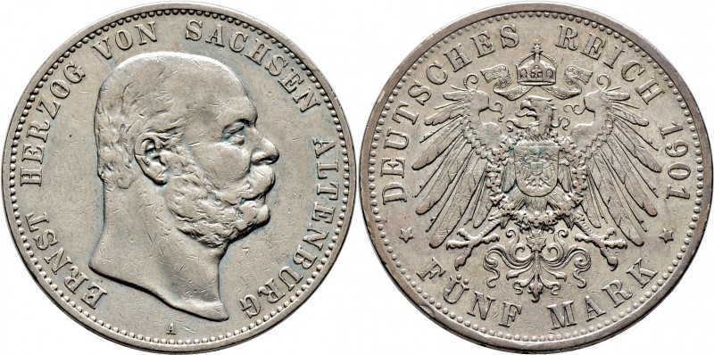 Deutsche Münzen und Medaillen ab 1871
Silbermünzen des Kaiserreiches. SACHSEN-A...