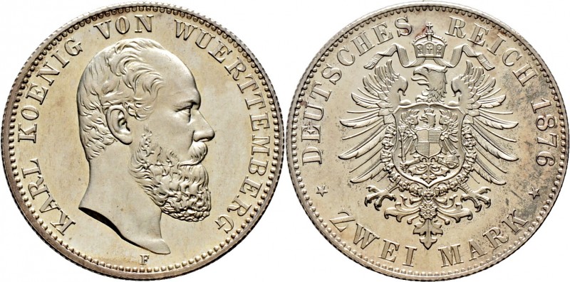 Deutsche Münzen und Medaillen ab 1871
Silbermünzen des Kaiserreiches. WÜRTTEMBE...