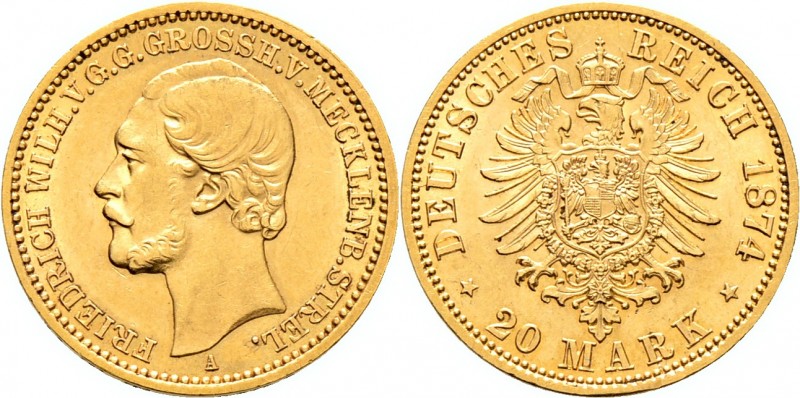 Deutsche Münzen und Medaillen ab 1871
Reichsgoldmünzen. MECKLENBURG-STRELITZ. F...