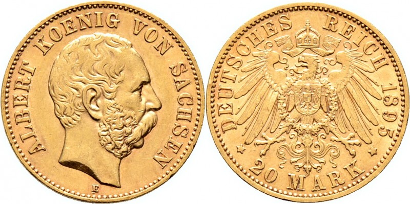 Deutsche Münzen und Medaillen ab 1871
Reichsgoldmünzen. SACHSEN. Albert 1873-19...