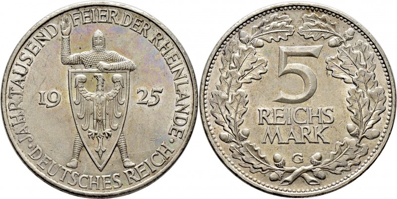 Deutsche Münzen und Medaillen ab 1871
Weimarer Republik. . 
5 Reichsmark 1925 ...