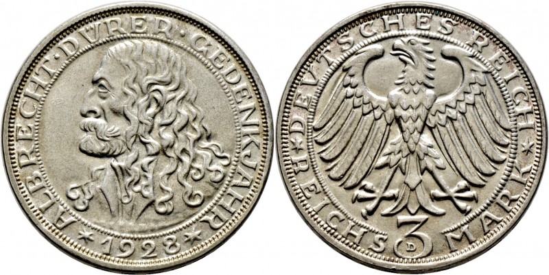 Deutsche Münzen und Medaillen ab 1871
Weimarer Republik. . 
3 Reichsmark 1928 ...