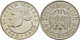 Deutsche Münzen und Medaillen ab 1871
Drittes Reich. . 
5 Reichsmark 1933 G. Luther. J. 353.
sehr schön-vorzüglich
