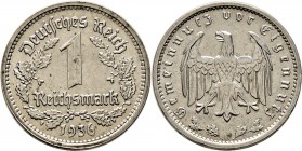 Deutsche Münzen und Medaillen ab 1871
Drittes Reich. . 
1 Reichsmark 1936 G. J. 354.
selten, vorzüglich