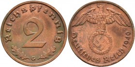 Deutsche Münzen und Medaillen ab 1871
Drittes Reich. . 
2 Reichspfennig 1940 G. J. 362.
selten, sehr schön-vorzüglich