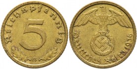 Deutsche Münzen und Medaillen ab 1871
Drittes Reich. . 
5 Reichspfennig 1936 G. J. 363.
selten, gutes sehr schön