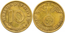 Deutsche Münzen und Medaillen ab 1871
Drittes Reich. . 
10 Reichspfennig 1936 E. J. 364.
selten, sehr schön
