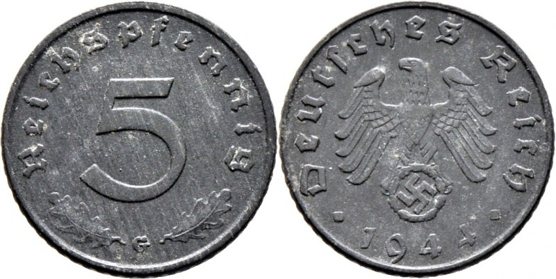 Deutsche Münzen und Medaillen ab 1871
Drittes Reich. . 
5 Reichspfennig 1944 G...