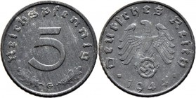 Deutsche Münzen und Medaillen ab 1871
Drittes Reich. . 
5 Reichspfennig 1944 G. J. 370.
sehr selten, sehr schön-vorzüglich