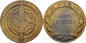 Deutsche Münzen und Medaillen ab 1871
Drittes Reich. . 
Vergoldete, bronzene Prämienmedaille 1938 von L.Chr. Lauer, der Kampftage der SA - Gruppe Fr...