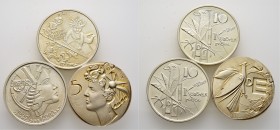 Deutsche Münzen und Medaillen ab 1871
Bundesrepublik Deutschland. . 
Lot (3 Stücke): Motivproben des Künstlers Victor Huster aus Baden-Baden in Silb...
